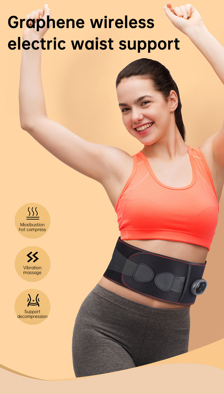 Electric Heating Waist Massage Belt Back Support Warm Hot Compress Palace Physiotherapy Waist Electric Abdominal Massager