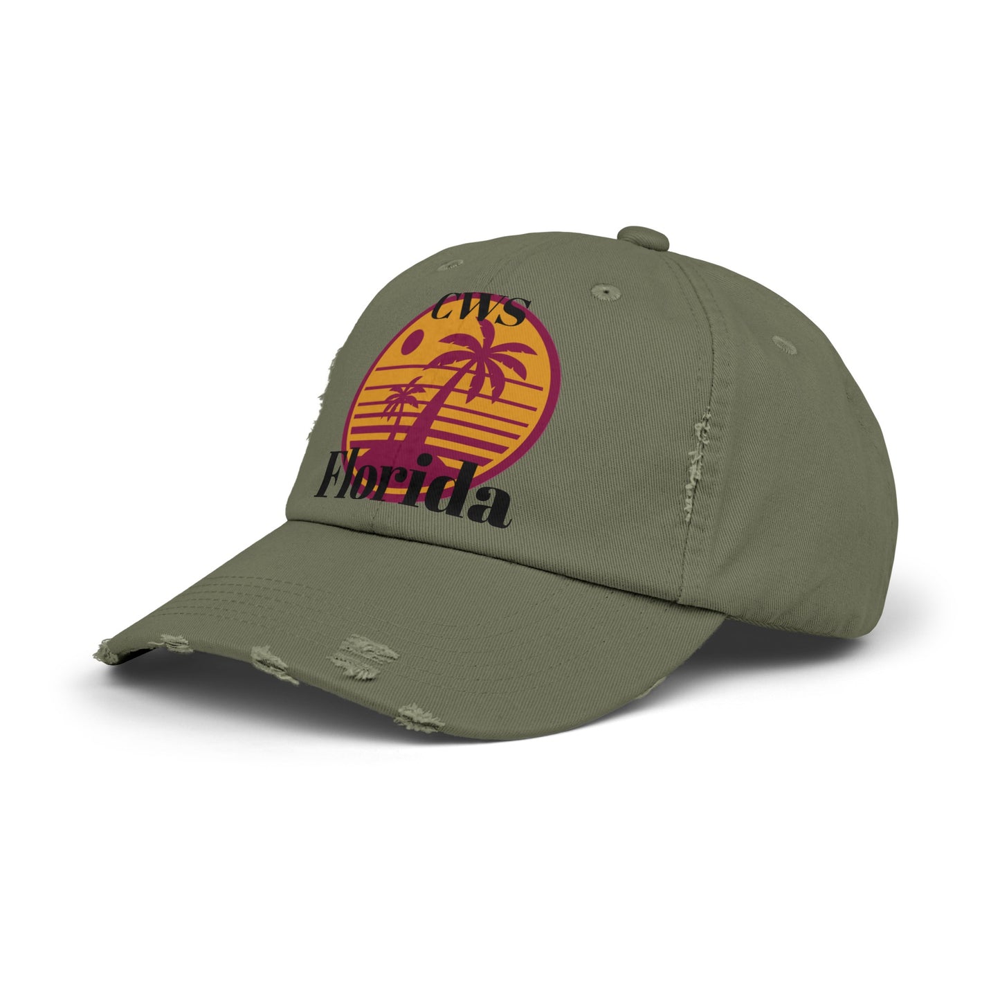 CWS Florida Unisex Distressed Cap By Cozy Winter Store (ships within USA only)