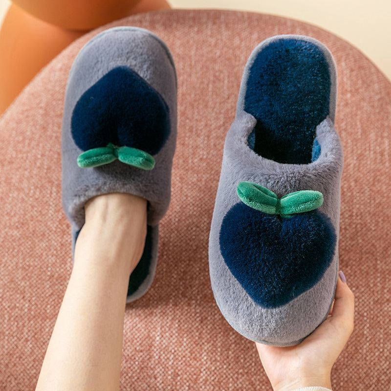 WinterPouch: Women's cotton slippers with a bag for household comfort.