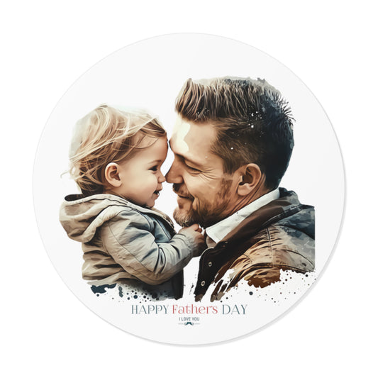 CWS Celebrations Fathers Day "Happy Fathers Day" Round Vinyl Stickers