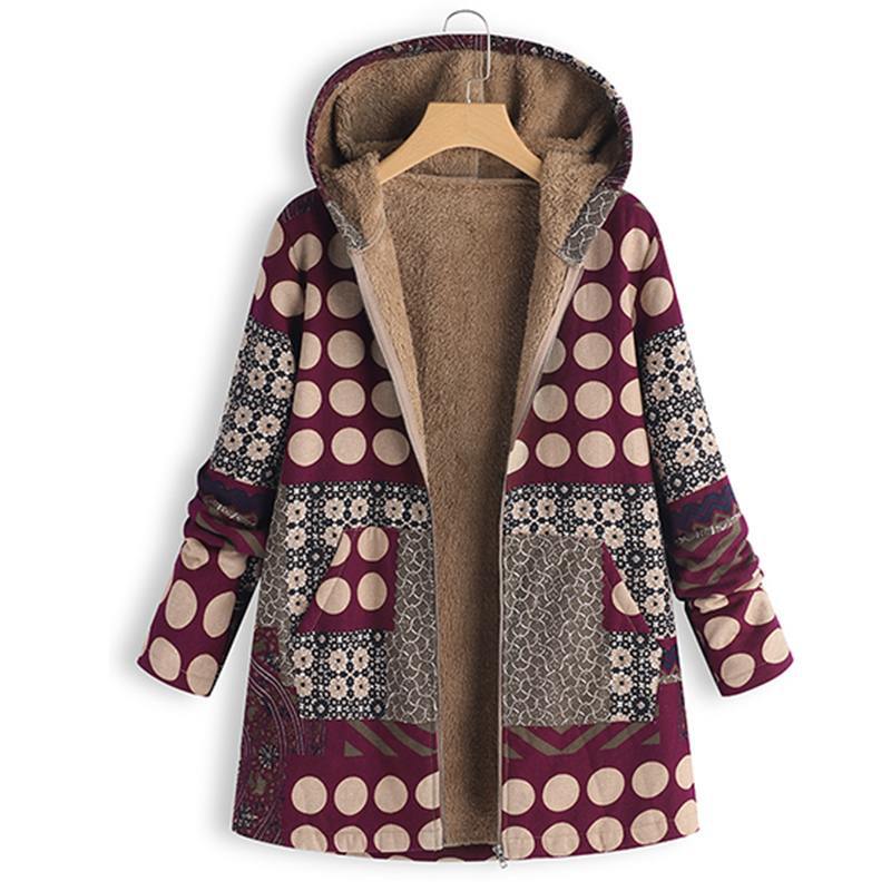 Printed casual warm jacket