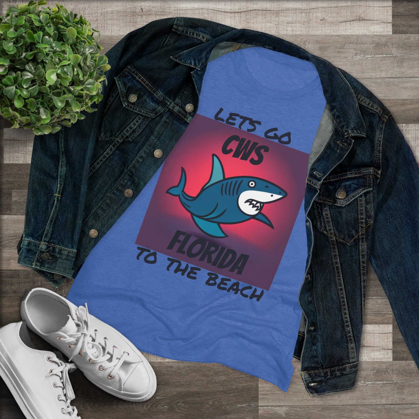 CWS Florida Funny Shark Triblend-T-Shirt für Damen von Cozy Winter Store (Versand nur innerhalb der USA)