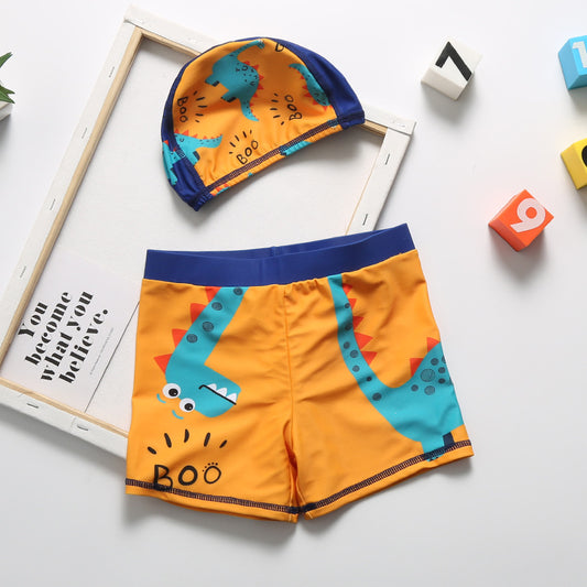 Cartoon dinosaur swimming trunks set