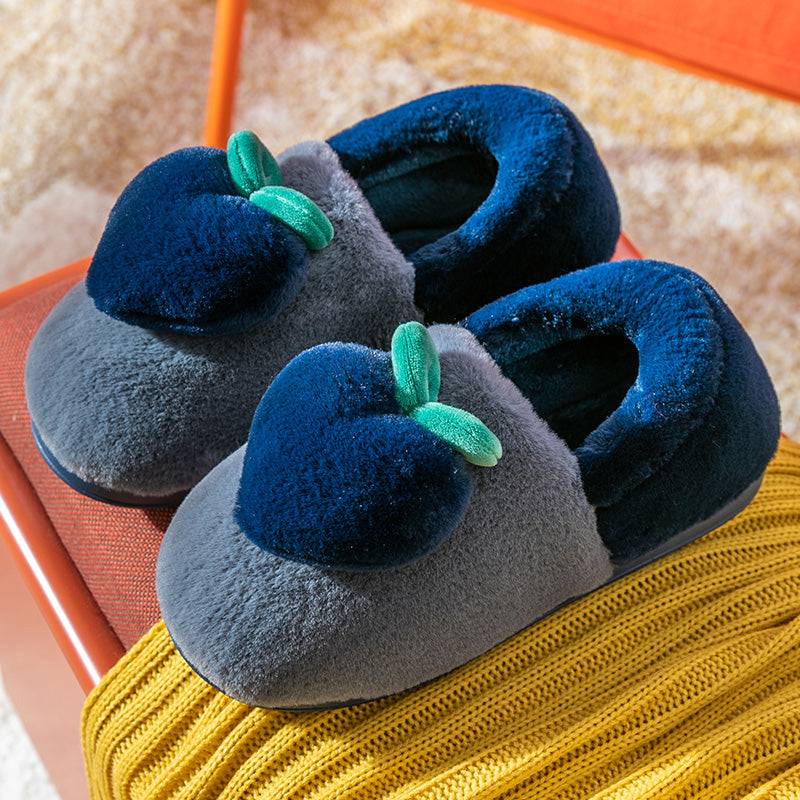 WinterPouch: Women's cotton slippers with a bag for household comfort.