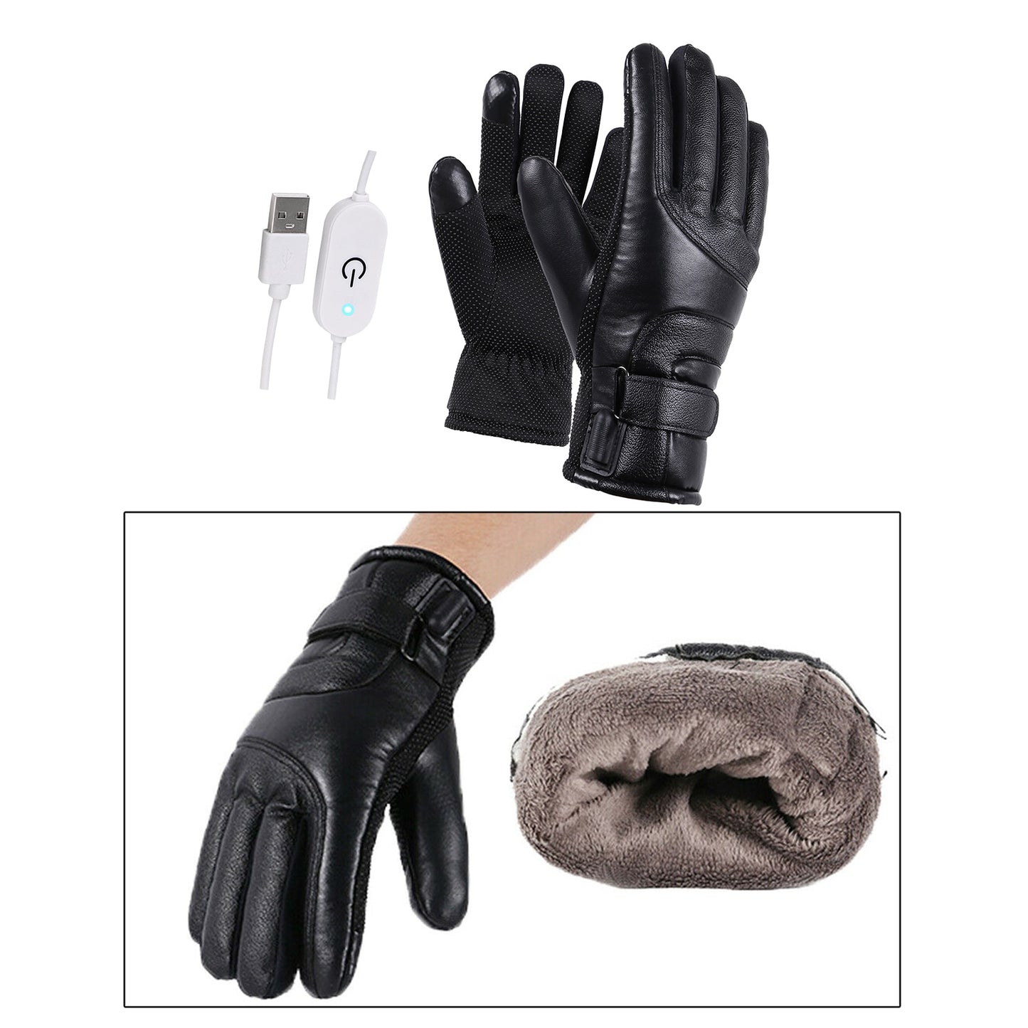 Winterhandschuhe, elektrisch beheizbare Handschuhe, wasserdicht, winddicht, warmer Heizbildschirm, USB-betriebene beheizbare Handschuhe