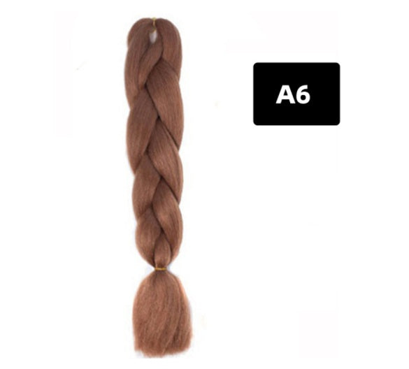 Color Big Braid African Chemical Fiber High Temperature Silk Wig Gradient