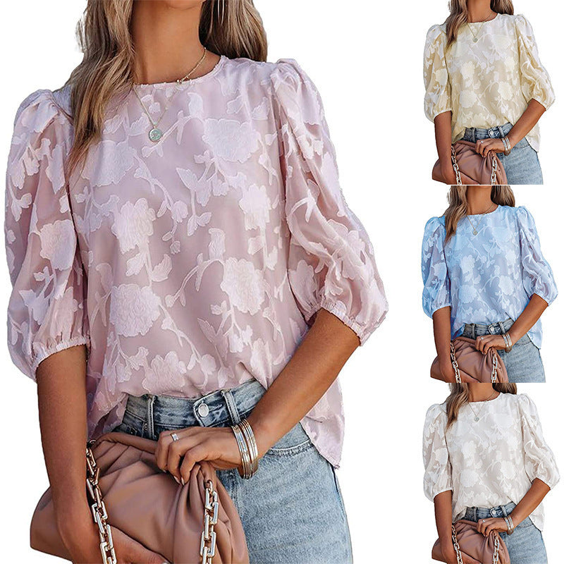 Blossom Breeze: Flower Texture Shirt