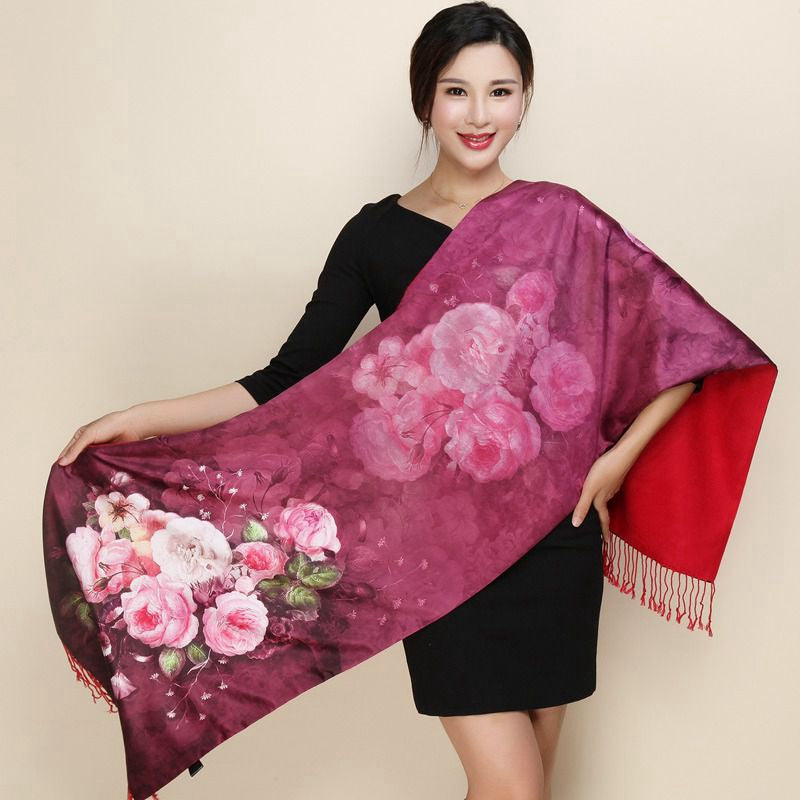 silk long silk shawl scarf