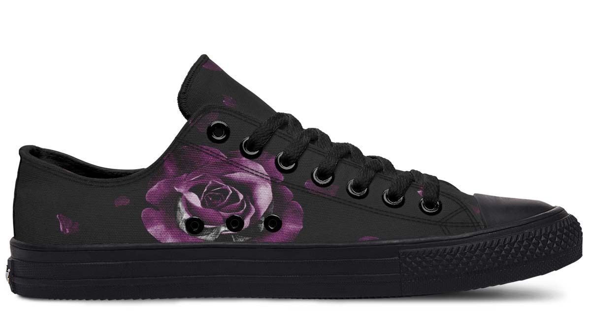 UrbanKicks Purple Rose Fashion Printed Couple High Top Canvas Shoes