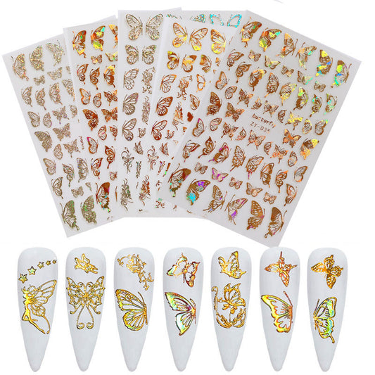 Butterfly Nail Sticker Simulation Bronzing Laser