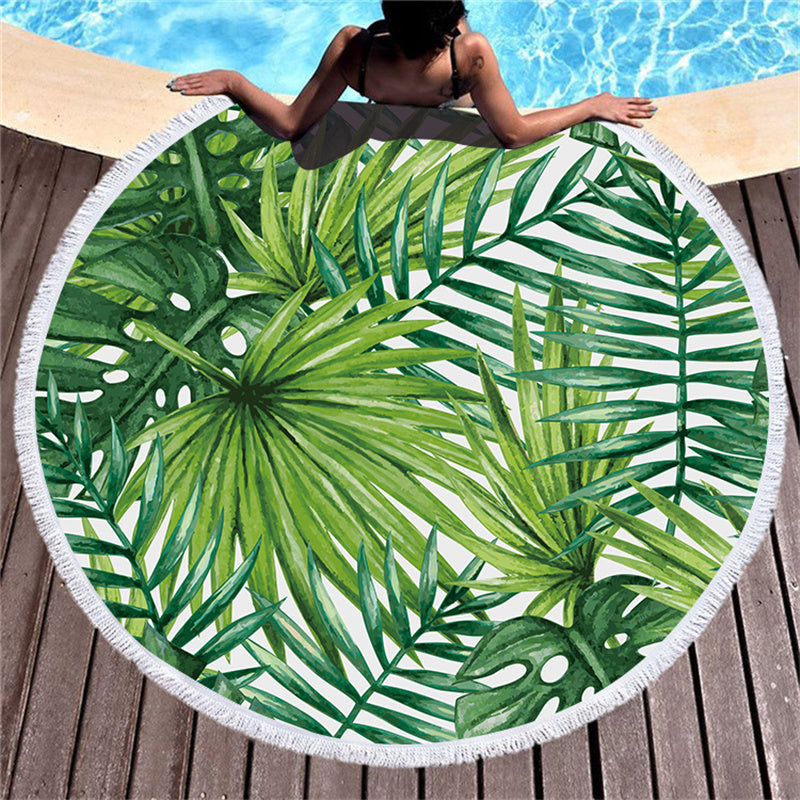 Round printed beach towel