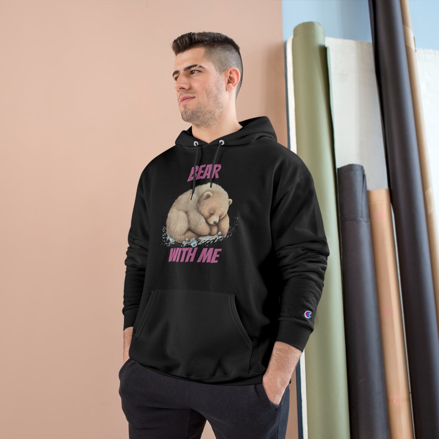 CWS Cozy Hoodie " Bear With Me" Champion Hoodie By Cozy Winter Store