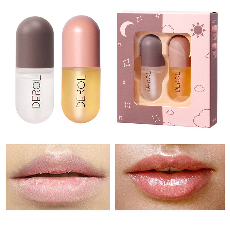 Tag Nacht Instant Volumen Lip Plumper Öl Klar Dauerhaft Nährende Reparatur Reduzieren Lip Feine Linie Pflege Lip Schönheit Kosmetische