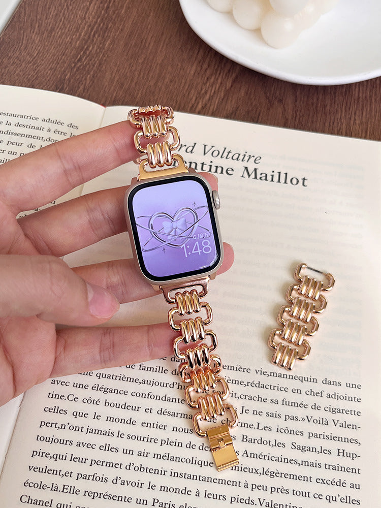 Watch 8 stellt eine komplett passende Kette mit Metallringschnalle der Iwatch765 Generation SE dar