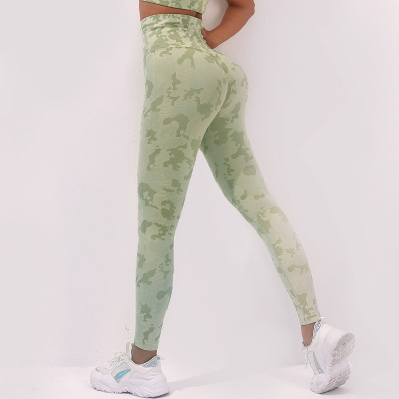 Modische Yogahosen mit Camouflage-Print, hohe Taille, nahtlose Leggings, Stretch-Butt-Lift, Laufsport, Fitnesshose für Damenbekleidung