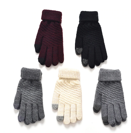 Miya Mona Heißer Verkauf Neue Frauen Warme Winter Gestrickte Vollfinger Handschuhe Fäustlinge Mädchen Weibliche Feste Wollhandschuhe Bildschirm Luvas