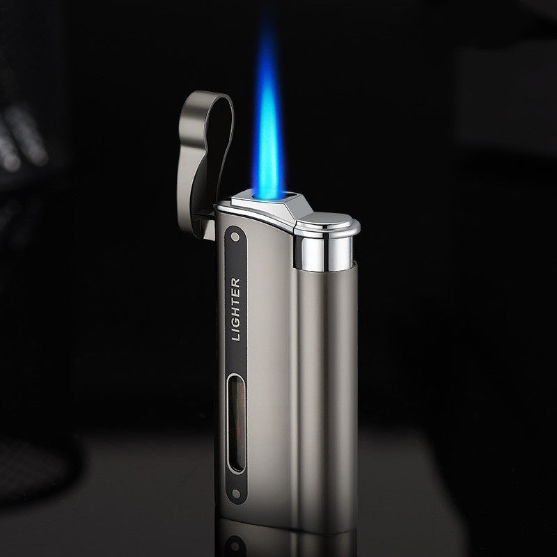 Creative Flip Gas Lighters Blue Flame Metal Direct Punch Men's Cool Cigarette Lighter Wholesale Lettering