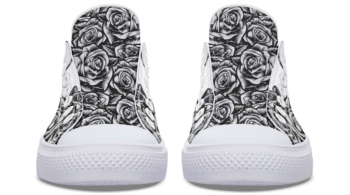 UrbanKicks Weiße Canvas-Schuhe mit Totenkopf-Motiv für Paare