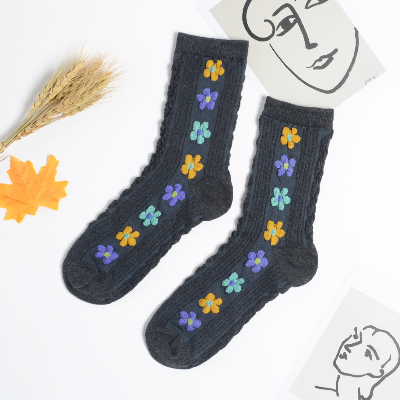 Cute autumn and winter stockings small flowers winter flower stockings