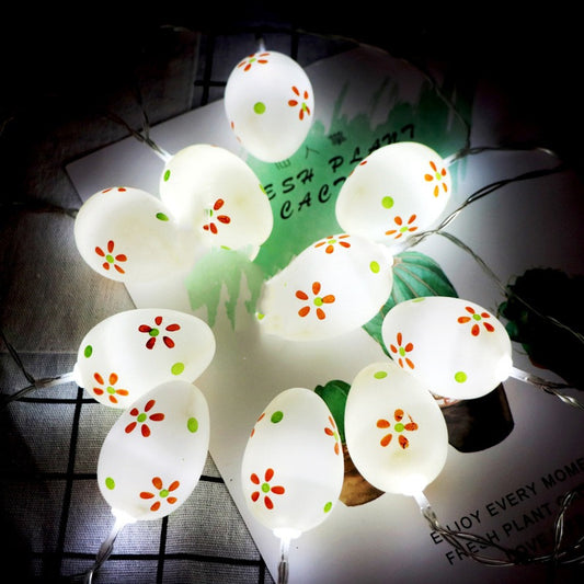 Colorful Flower Dot Easter Egg String Lights