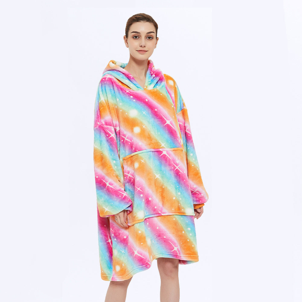 Doppellagiger Lazy Blanket Pullover Flanell Kapuzenpullover Doppellagiger Pullover Damen