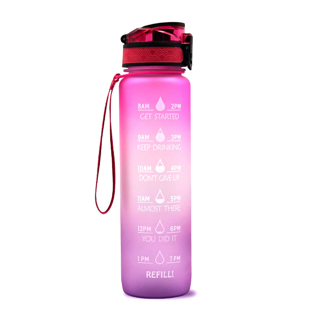 Plastic bottle frosted gradient bouncing cup water bottle sports bottle space cup travel cup