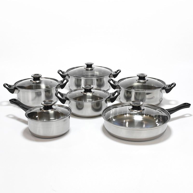 Stainless Steel 12-Piece Pot Set Gas Stove Induction Cooker