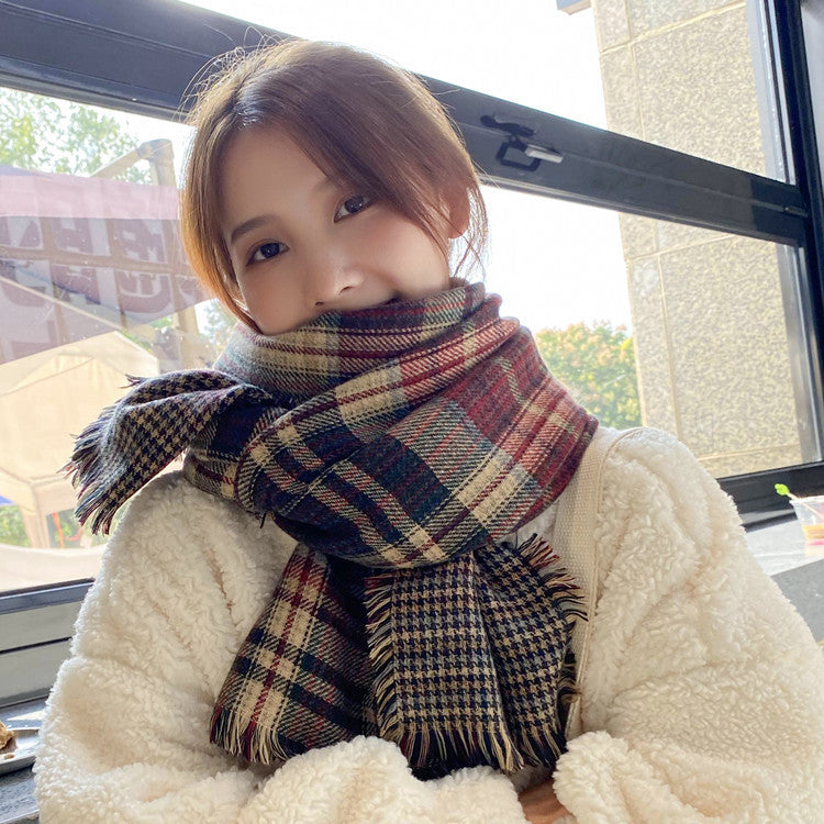 New Scarf Female Winter With High Quality Students Long Warm Shawl Dual-Use