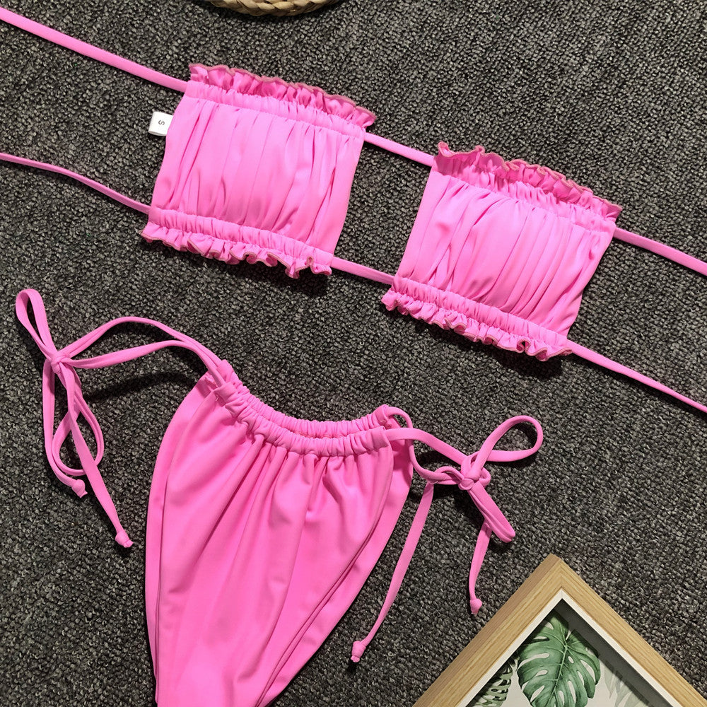 Sexy pleated bikini