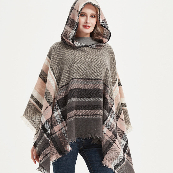 Women's Cloak Hooded Shawl Cape