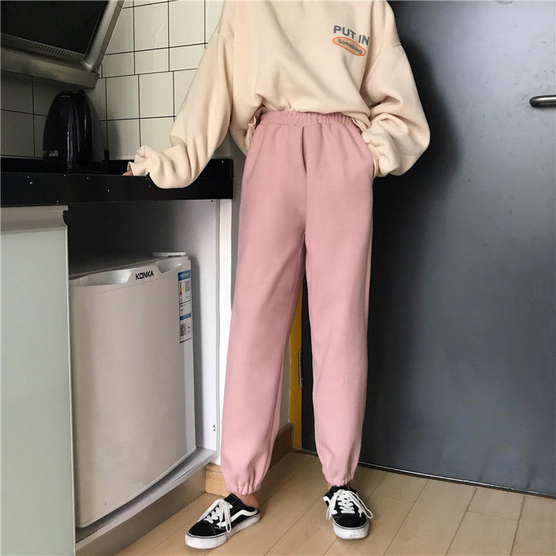 Women's wear students baggy Harlan slacks