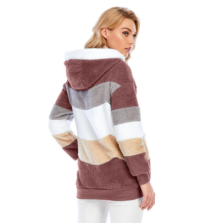 TeddyWarmth: Dicker, warmer Teddymantel für Damen im Winter mit Revers, langen Ärmeln, flauschigem Kunstfell, Knopftaschen und Reißverschluss für einen stylischen und gemütlichen Mantel.