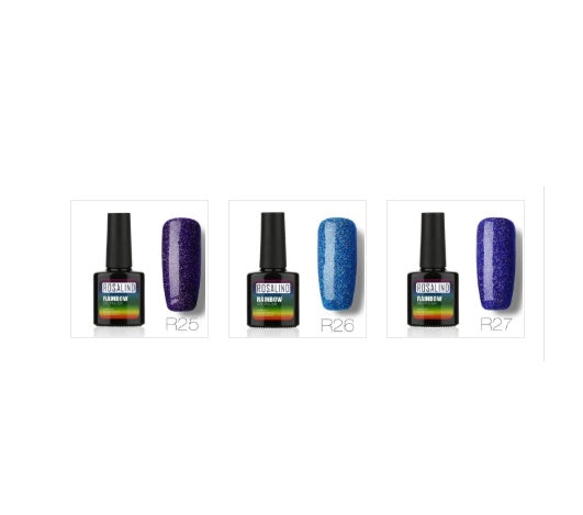 Nagelfreier, lang anhaltender, ungiftiger Nagellack, ROSALIND-Phototherapie-Kleber, mit Sternen besetztes Regenbogensystem.