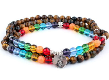 AliExpress Explosion 108 Naturstein Rosenkranz Armband Legierung 3D Lotus Lebensbaum Fußkettchen Yoga Mala Halskette