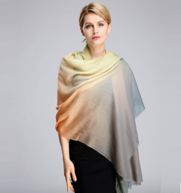 Gradient ring velvet cashmere shawl