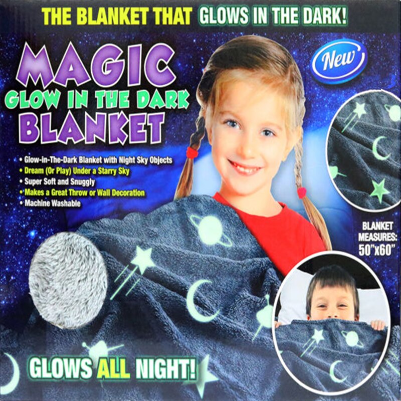 Magic Glow In The Dark Blanket luminous blanket children blanket fluorescent blanket