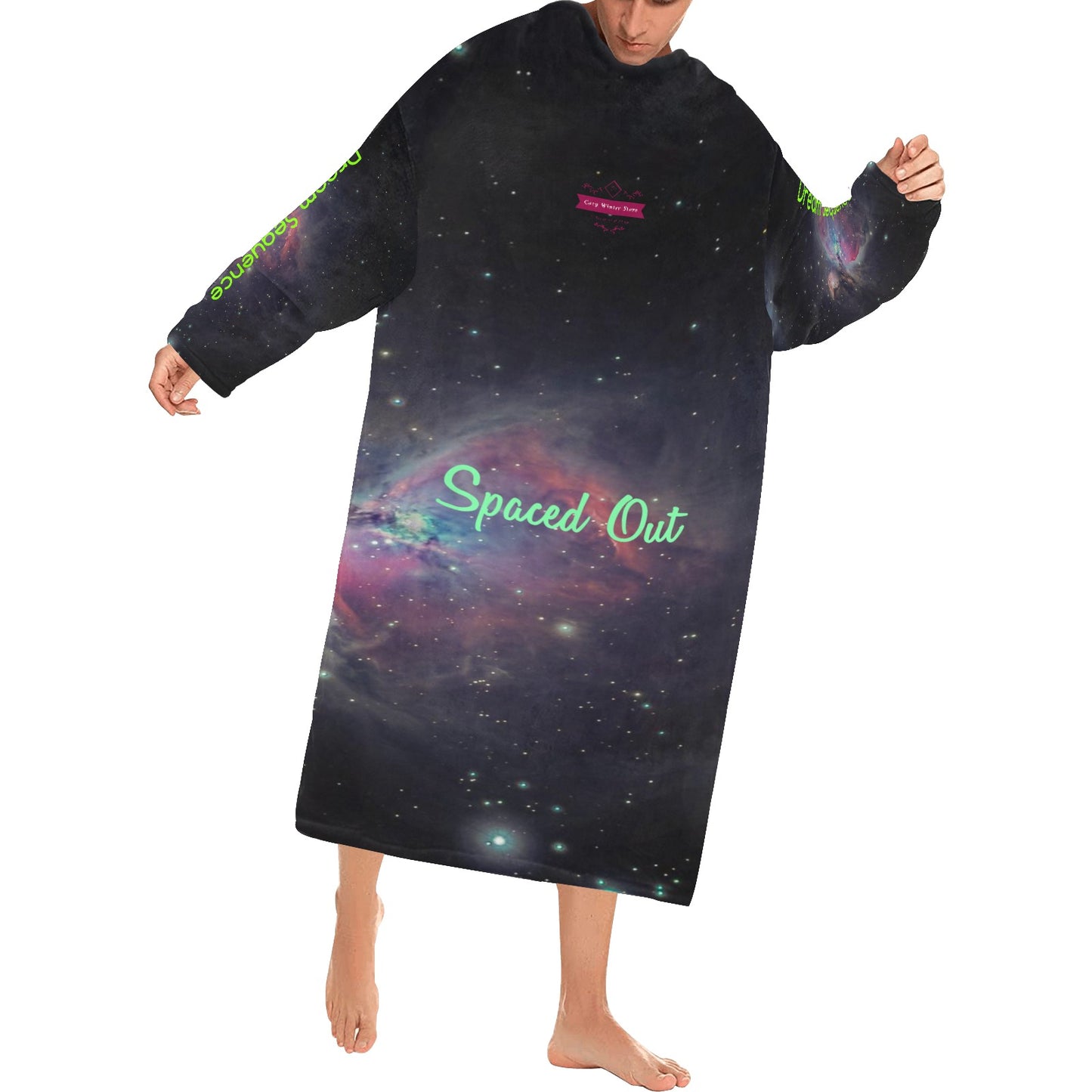 CWS Cozy Vibe "Spaced Out-Dream Sequence" Blanket Robe with Sleeves for Adults by Cozy Winter Store