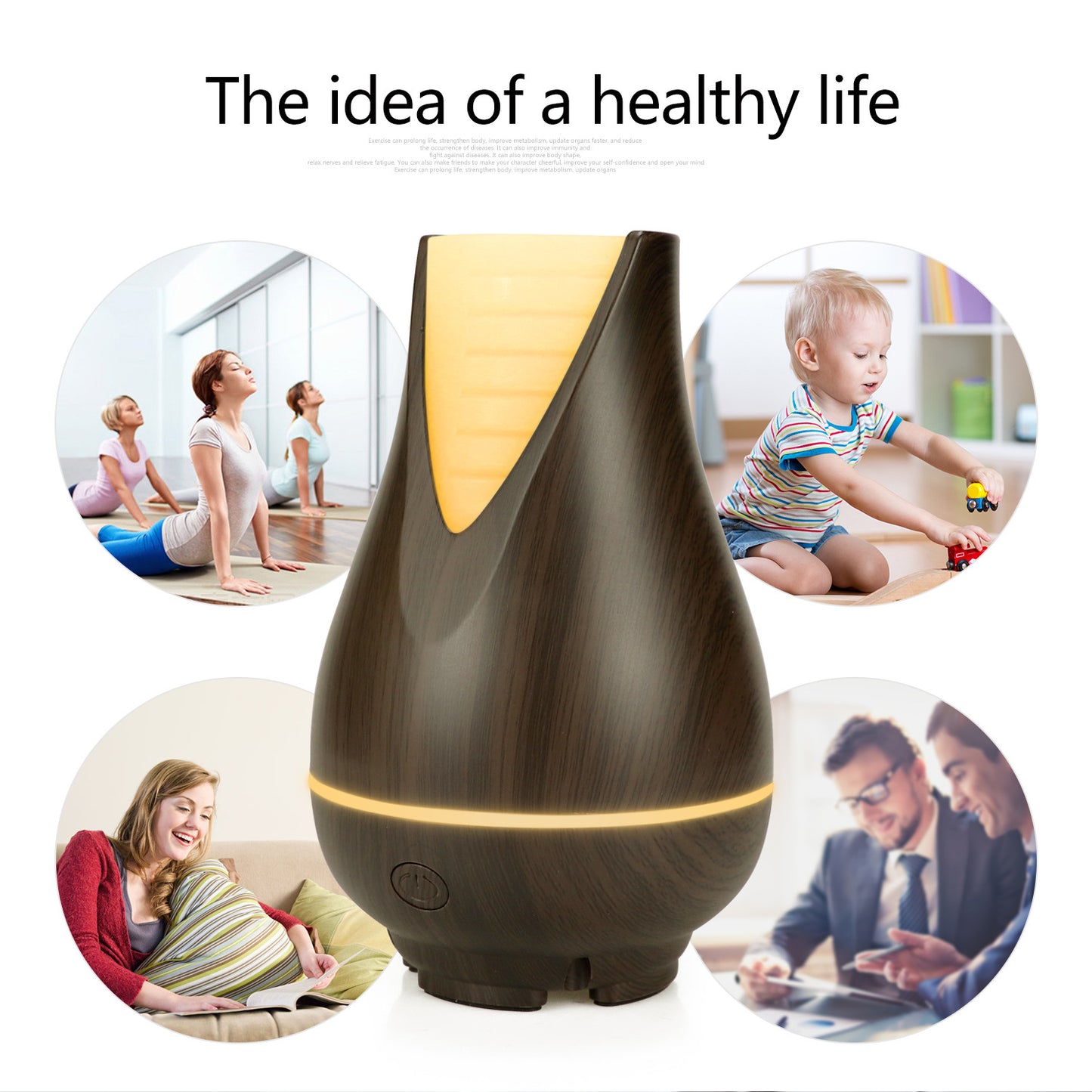 Schlafzimmer Vase Aroma Diffusor Nahen Osten Holzmaserung Luft Holzmaserung Luftbefeuchter