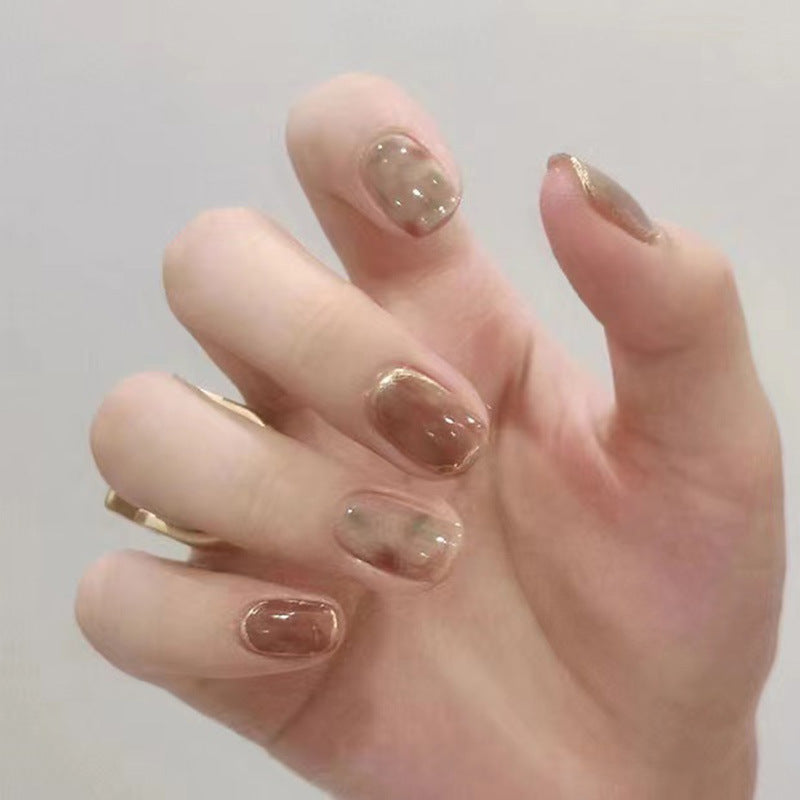 Handgemachte Kamelie trägt Nail Art künstliche Nägel abnehmbar