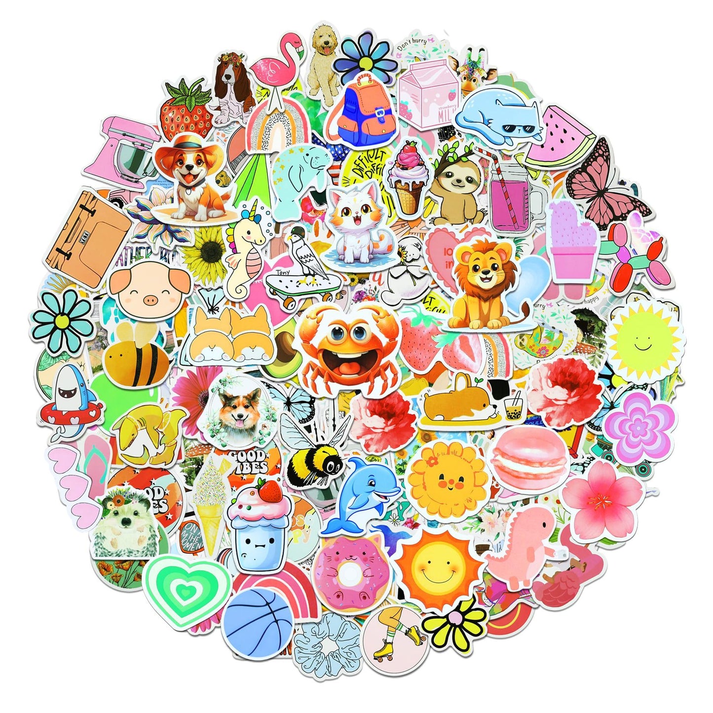 200 Pieces Style Stickers DIY Decorative Luggage Notebook Waterproof Label