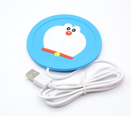 Cute Cartoon 5V USB cieplej silikonowy podgrzewacz do mleka, herbaty, kawy kubek gorące napoje mata na kubki do napojów narzędzia kuchenne