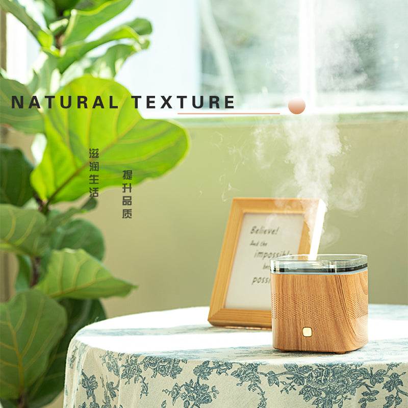 Kreativer Holzmaserung-Luftbefeuchter für Zuhause und Büro, Ultraschall, automatische Duftzerstäubung, ätherisches Öl, L18 Mini-Aroma-Diffusor 