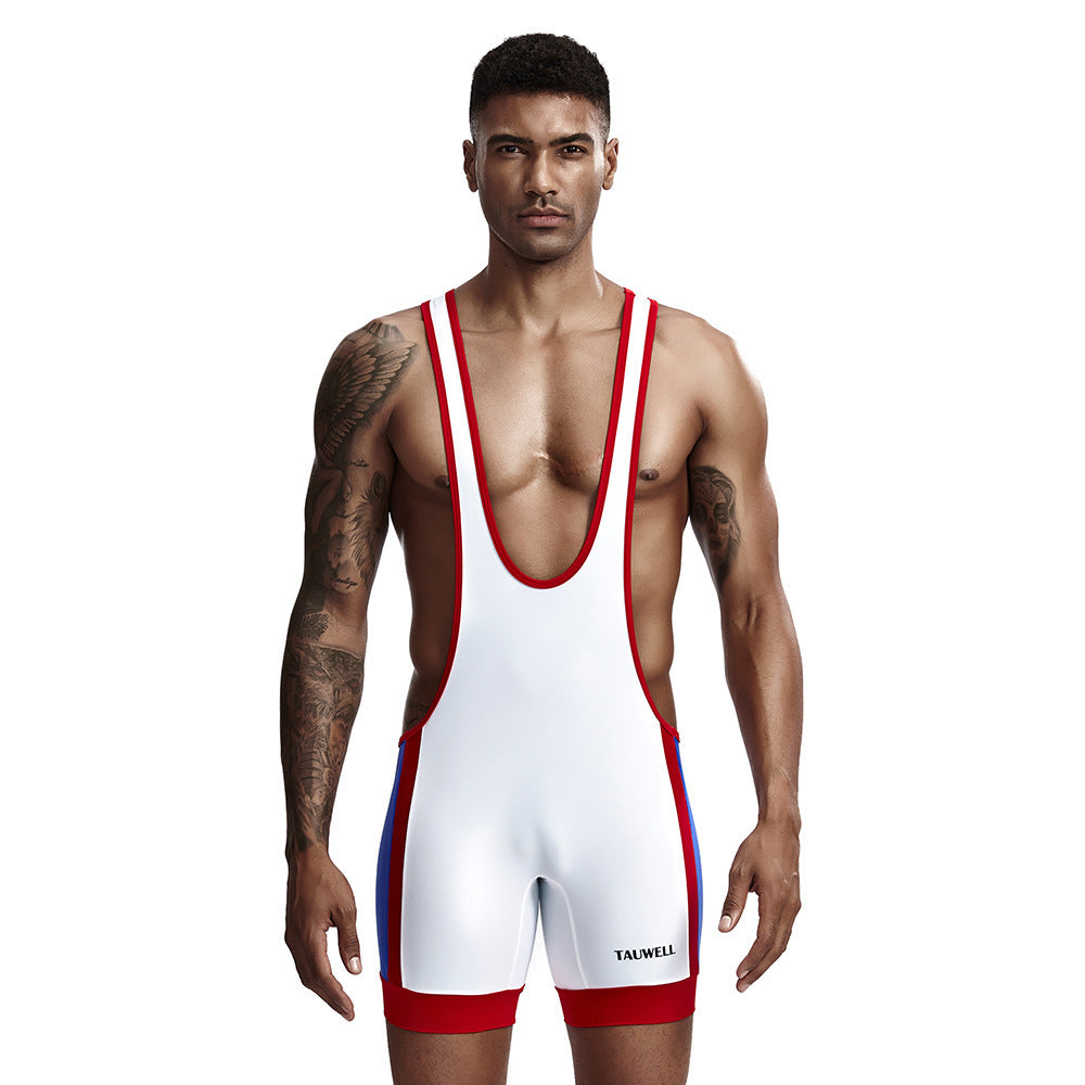 Personality Trendy Sports And Leisure One-piece Vest Suit Men's Fashion Sexy Stretch One-piece Swimsuit