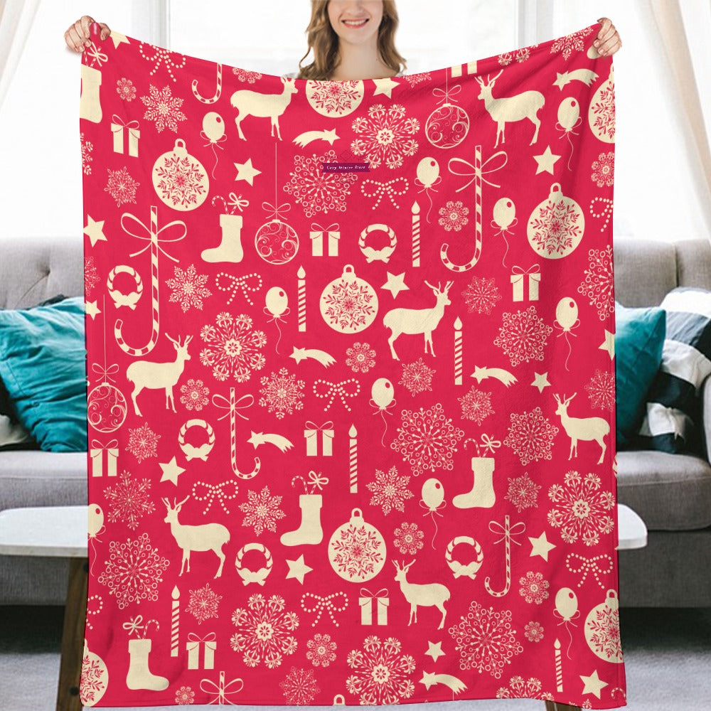 CWS Cozy Blankets Ultra-Soft Flannel Festive Christmas Style Blanket Multiple Sizes By Cozy Winter Store