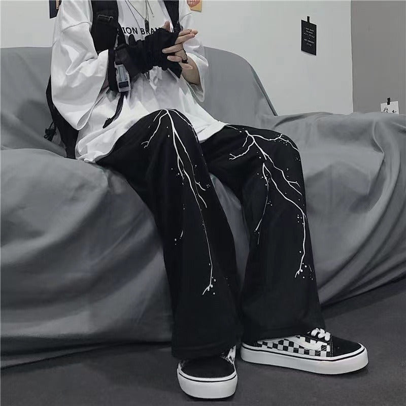 Lightning Print Sports Casual Pants