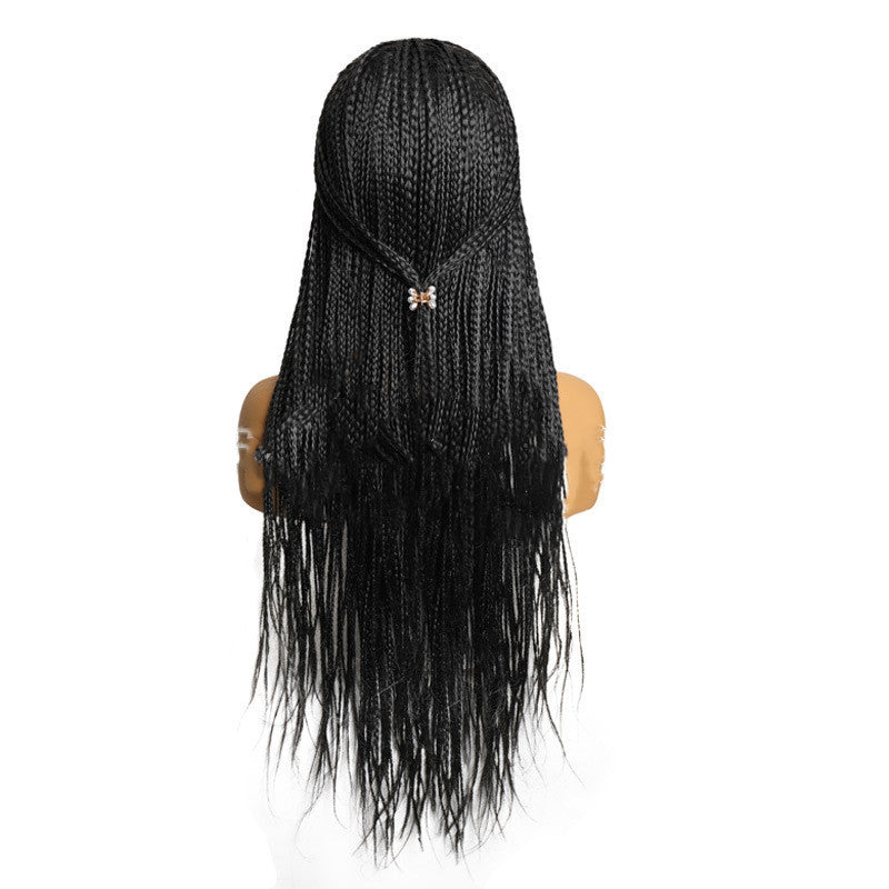 European And American Ice Silk Hair With Turban Wig Three-strand Braid Brazilian Hook Stretch Net