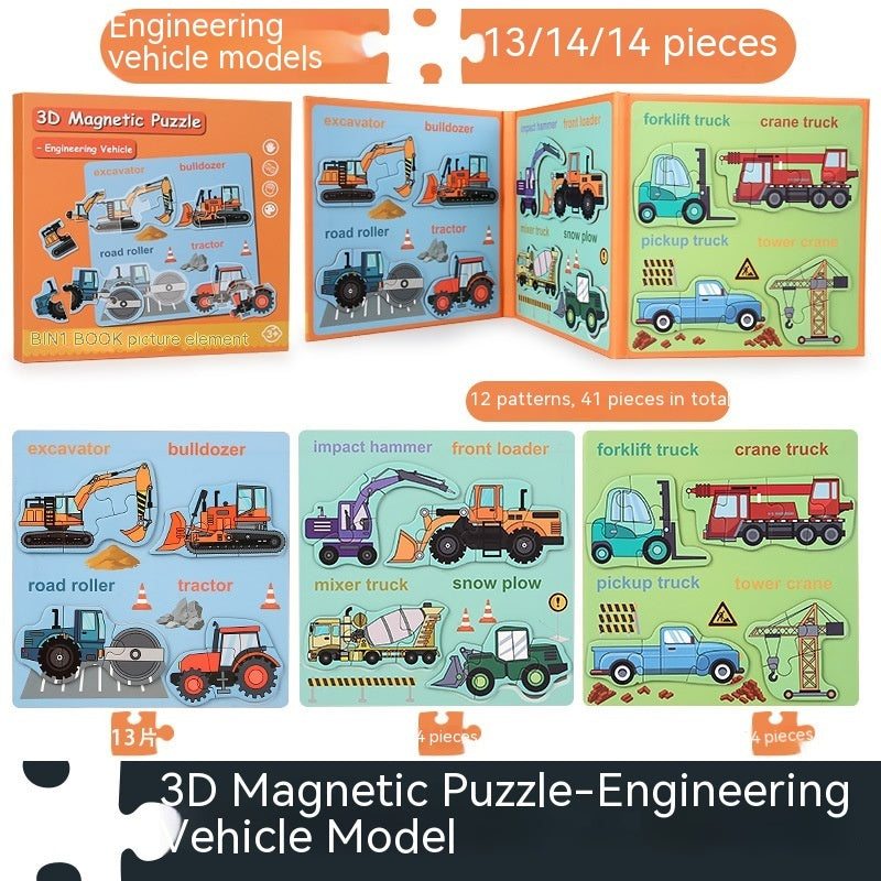 Children's Book Folding 3D Advanced Puzzle Magnetic