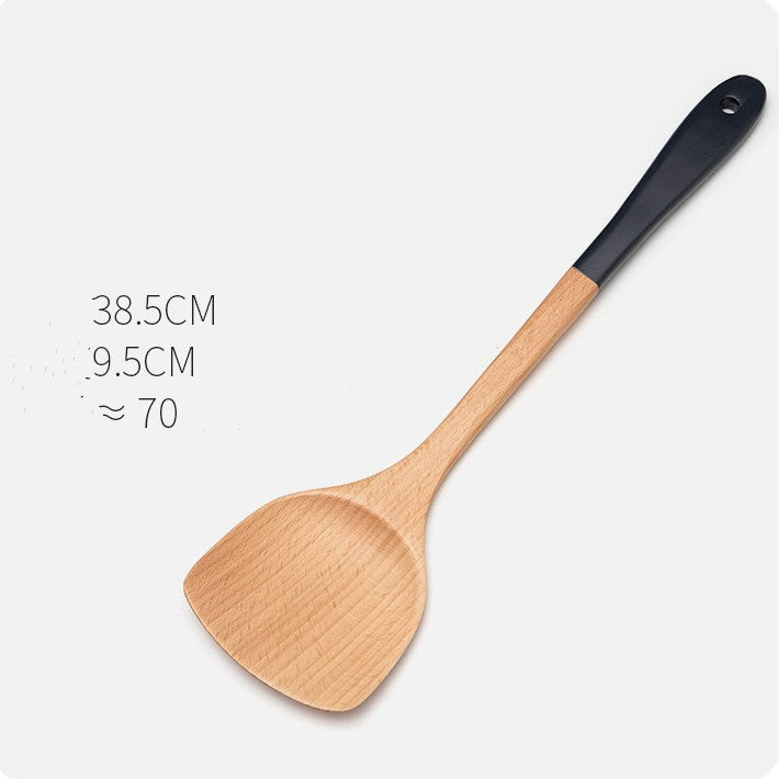 Household Non-stick Wooden Spatula Rice Spoon Wooden Soup Spoon Cookware Set