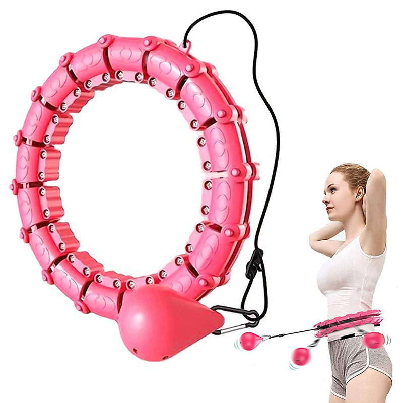 Smart Weighted For Adults Weight Loss, Weighted Fitness Hoops For Weight Loss Equipment, Infinity Hoop Plus Size Detachable 24 Knots, Abdomen Fitness, For Beginners