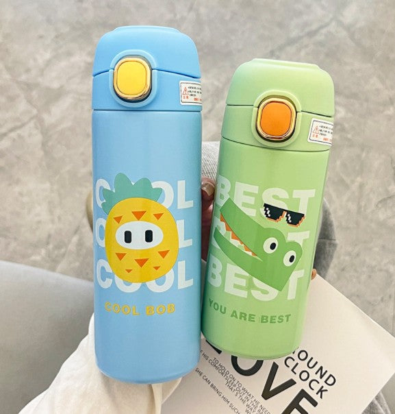 Candy Color Cute Student Cartoon Thermal Mug Children Baby Drinking Water Straight Drink Cup